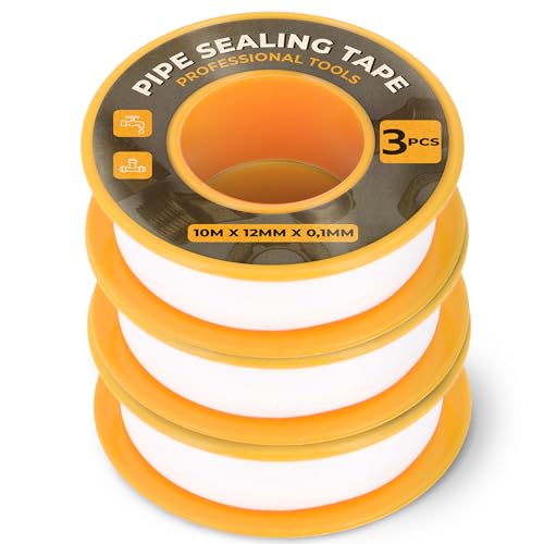 Instalguru 3x Teflonband Gewindedichtband 10m 12mm Weiß Teflon Abdichten PTFE Gewinde Band Dichtungsband Dichtband Gewindeband Wasserdicht Hochwertiges Haushalt Industrie von Instalguru