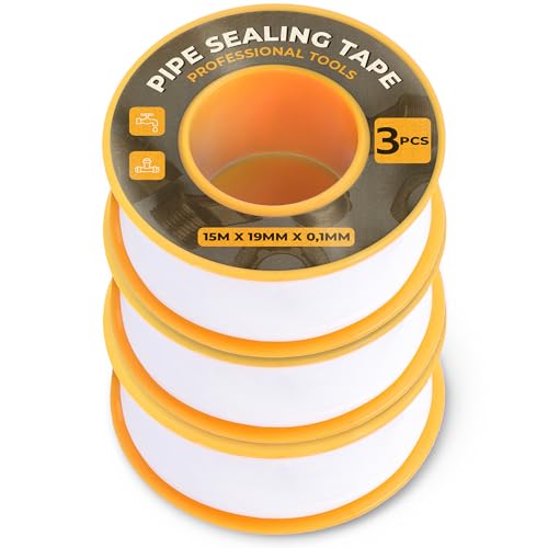 Instalguru 3x Teflonband Gewindedichtband 15m 19mm Weiß Teflon Abdichten PTFE Gewinde Band Dichtungsband Dichtband Gewindeband Wasserdicht Hochwertiges Haushalt Industrie von Instalguru