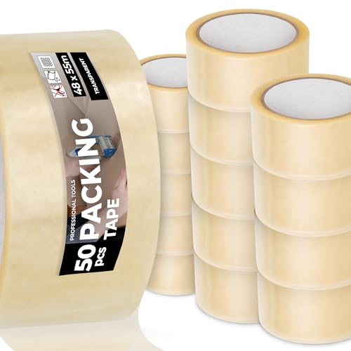 Instalguru 50x Klebeband Packband 48 mm 55 m Transparent Paketband Verpackungsband Verpackungsklebeband Stark Acrylkleber Verschließen von Paketen Kartons Universelles Instalguru 50x Klebeband Packband 48 mm 55 m Transparent Paketband Verpackungsband Verpackungsklebeband Stark Acrylkleber Verschließen von Paketen Kartons Universelles von Instalguru
