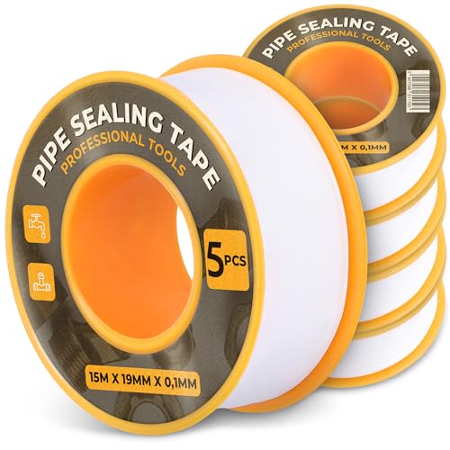 Instalguru 5x Teflonband Gewindedichtband 15m 19mm Weiß Teflon Abdichten PTFE Gewinde Band Dichtungsband Dichtband Gewindeband Wasserdicht Hochwertiges Haushalt Industrie von Instalguru