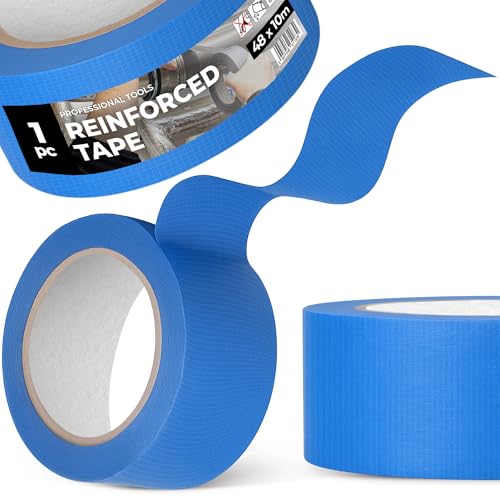 Instalguru Gewebeband Reparaturband 48 mm 10 m Blau Verstärkt Gewebeklebeband Klebeband Panzertape Schutzband Duct Tape Wasserfest UV-beständig Extra Stark Bau Installation von Instalguru
