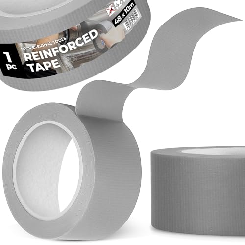 Instalguru Gewebeband Reparaturband 48 mm 10 m Grau Verstärkt Gewebeklebeband Klebeband Panzertape Schutzband Duct Tape Wasserfest UV-beständig Extra Stark Bau Installation von Instalguru