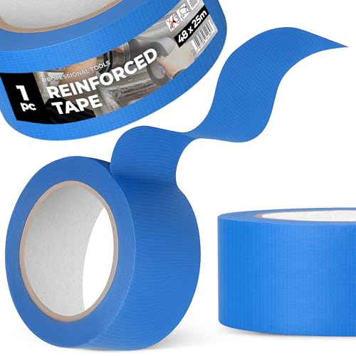 Instalguru Gewebeband Reparaturband 48 mm 25 m Blau Verstärkt Gewebeklebeband Klebeband Panzertape Schutzband Duct Tape Wasserfest UV-beständig Extra Stark Bau Installation von Instalguru