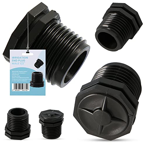 Instalguru Kappe 1/2" AG für PE Rohr Bewässerungsleitung Schlauchverlängerung Wasserrohr Garten Wasserleitung Micro-Drip-Bewässerungssysteme Rasenbewässerungssystem von Instalguru