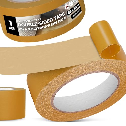 Instalguru Klebeband 25 m PP Doppelseitiges Montageklebeband Universalklebeband Stark Dünn Universal Multifunktionales Verpackungen Deko Teppiche Basteln von Instalguru