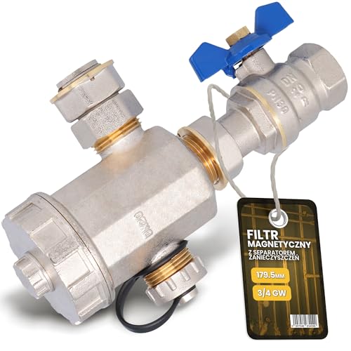 Instalguru Magnetabscheider 3/4'' Schlammabscheider Filter Wasserfilter Schmutzfänger Schmutzfilter Magnetischer Siebfilter Schmutzsieb Magnetfilter Messing Gehäuse von Instalguru