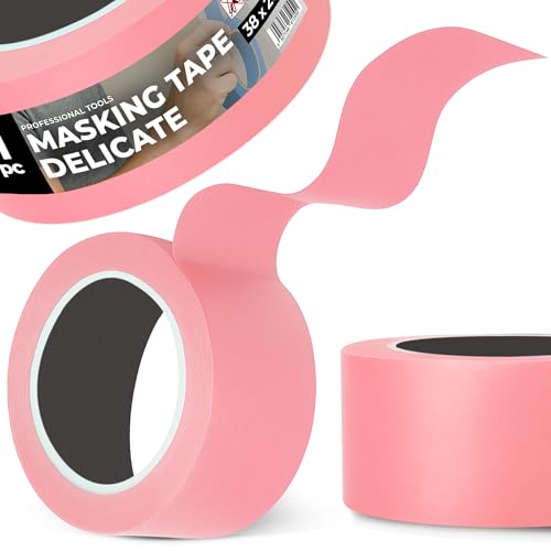 Instalguru Malerband 38 mm x 20 m Klebeband Rose Malerkrepp Abklebeband Maler Kreppband Universal Renovieren Malerarbeiten Washi-Papier Washi-Reispapier von Instalguru