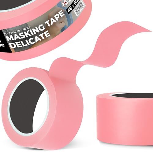 Instalguru Malerband 48 mm x 50 m Klebeband Rose Malerkrepp Abklebeband Maler Kreppband Universal Renovieren Malerarbeiten Washi-Papier Washi-Reispapier von Instalguru