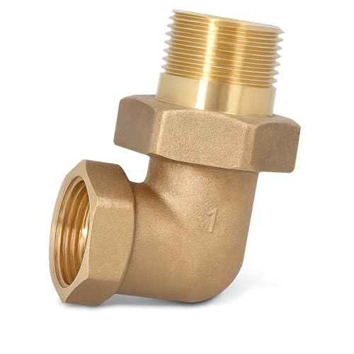 Instalguru Messing Schraubfitting 1'' IG x 1/2 AG Winkel Gewindefitting Verschraubung Schraubverschluss Anschlussstücke Wasserrohr Winkelverschraubung Pumpe Heizung Wasserinstallationen von Instalguru