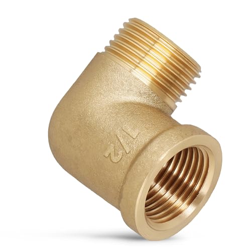 Instalguru Messing Winkel Bogen 1/2'' IGxAG Innengewinde Rohrwinkel Sanitär Anschlussstücke Gewindefitting Fittinge Wassersystem Rohrung Rohranschluss Garten von Instalguru