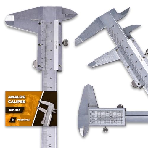 Instalguru Metall Messwerkzeug 150 mm Messschieber Analog Schieblehre Messlehre Edelstahl Caliper Messlehre Innendurchmesser Außendurchmesser Präzision von Instalguru