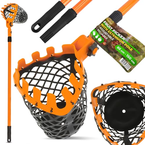 Instalguru Obst Sammler Obstaufsammelmaschine Teleskop Stiel 85-150 cm Apfel Frucht Nüsse Eicheln Fallobst Pflücker Obstsammler Äpfelsammler Erntemaschine Pflückhilfe von Instalguru