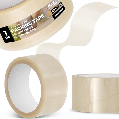 Instalguru Packband Klebeband 55 m Transparent Paketband Verpackungsband Stark Kautschukklebstoff Reißfest für Versand Umzug Kühllagerung Paketen Kartons von Instalguru