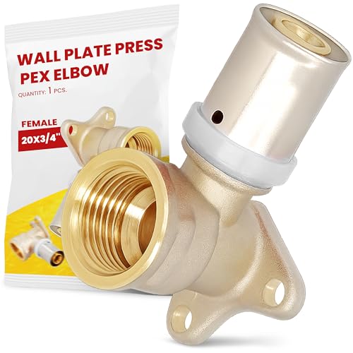 Instalguru Pressfitting Winkelverbinder PEX 20x3/4'' IG Wandscheibe Wandplatte Kompression Verbinder Rohrfitting Messing Heizung Wasser Rohrfitting Rohrleitung von Instalguru