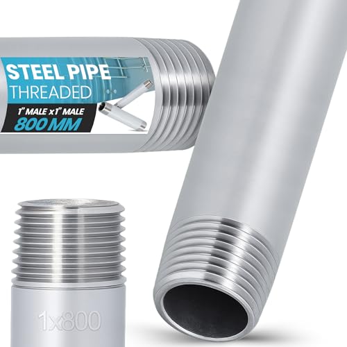 Instalguru Rohrdoppelnippel 1'' AG Außengewinde 800 mm Langnippel Edelstahl Rohr Rohrnippel Konisch Verlängerung Verbinder Gewinde Fitting Verschraubung von Instalguru