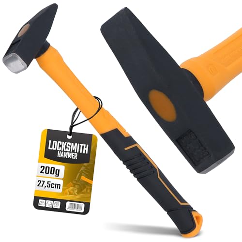 Instalguru Schlosserhammer 200 G Hammer Robuster Fiberglasstiel Ergonomischer Werkstatthammer Gehärteter Stahl Profi Klempner Handwerker Langlebig Vibrationsdämpfend von Instalguru