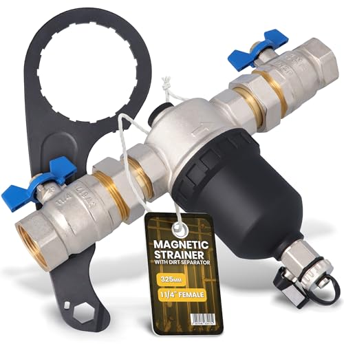 Instalguru Schmutzfänger Magnetabscheider 1 1/4'' DN32 Schlammabscheider Filter Wasserfilter Schmutzfilter Magnetischer Siebfilter Schmutzsieb Magnetfilter Messing Gehäuse von Instalguru