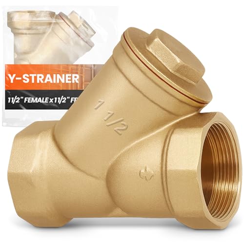 Instalguru Schmutzfänger Schmutzfilter 1 1/2'' IG Messing Y-Sieb Y-Filter Y-Stück Y Typ Wasserfilter Sedimentfilter Schmutzsieb Rohr Sieb Ventil Rohrsysteme Anschluss von Instalguru