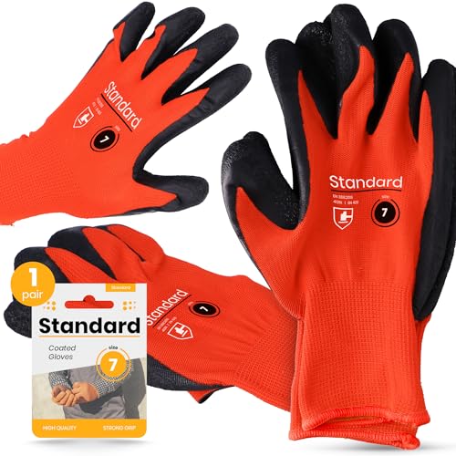 Instalguru Schutzhandschuhe Größe 7 Latex Arbeitshandschuhe Handschuhe Beschichtung Montagehandschuhe Bauhandschuh Mechaniker Bauarbeiten Heimwerker Gartenarbeit von Instalguru