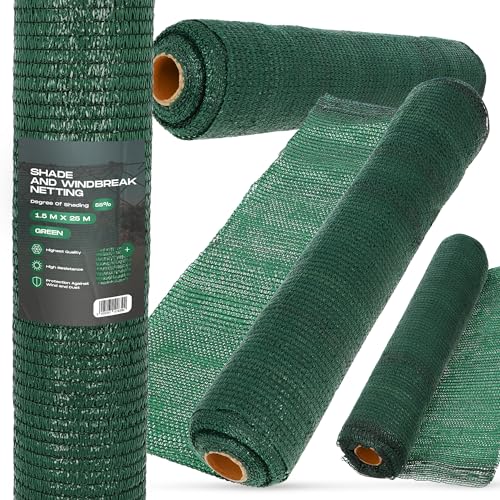 Instalguru Sichtschutz 1,5m x 25m Schattennetz UV-Schutz 55% Windschutz Schattiernetz Schattierungsnetz Zaunblende Gartenzaun Sonnenschutznetz Sichtschutznetz Netz Schattiergewebe von Instalguru
