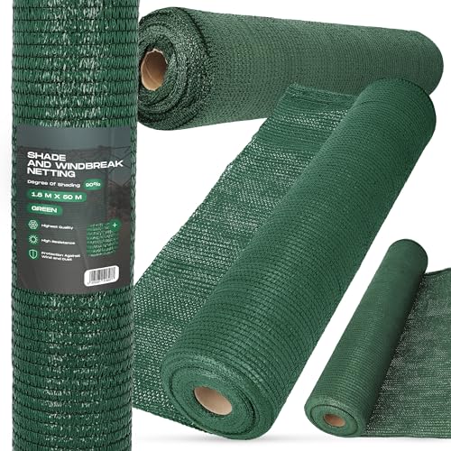 Instalguru Sichtschutz 1,8m x 50m Schattennetz UV-Schutz 90% Windschutz Schattiernetz Schattierungsnetz Zaunblende Gartenzaun Sonnenschutznetz Sichtschutznetz Netz Schattiergewebe von Instalguru