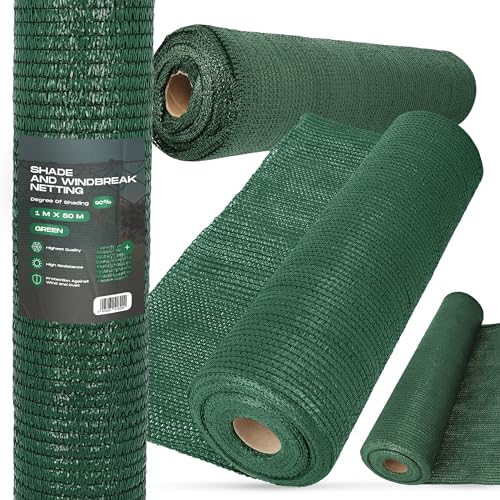 Instalguru Sichtschutz 1m x 50m Schattennetz UV-Schutz 90% Windschutz Schattiernetz Schattierungsnetz Zaunblende Gartenzaun Sonnenschutznetz Sichtschutznetz Netz Schattiergewebe von Instalguru
