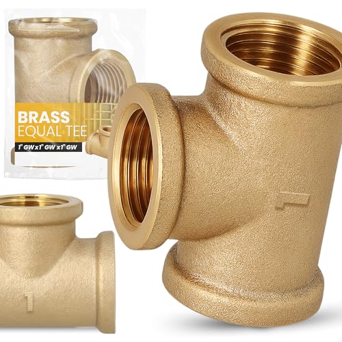 Instalguru T-Stück Messing Fitting 1'' IG Innengewinde Wasser Gewindefitting Rohrverbinder Rohrverbinder 3‑Fach Rohrfitting Verbindung Kupplung Sanitäranlagen Heizung von Instalguru