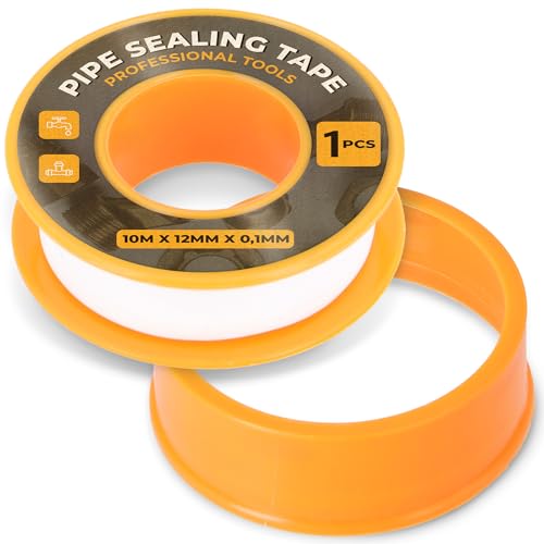 Instalguru Teflonband Gewindedichtband 10m 12mm Weiß Teflon Abdichten PTFE Gewinde Band Dichtungsband Dichtband Gewindeband Wasserdicht Hochwertiges Haushalt Industrie von Instalguru