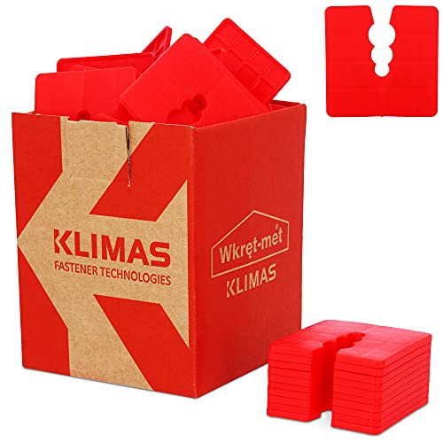 KLIMAS® Abstandshalter Kunststoff 3mm 50 Stück Distanzscheiben Set Rot | Sockelprofile Sockelschiene Ausgleichstück Distanzstück für Universal-Dübel mit 3 Durchmesser Ø 6/8/10 mm PE Abstandhalter von Instalguru