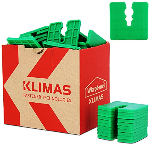 KLIMAS® Abstandshalter Kunststoff 4mm 50 Stück Distanzscheiben Set Grün | Sockelprofile Sockelschienen Ausgleichstück Distanzstück für Universal-Dübel mit 3 Durchmesser Ø 6/8/10 mm PE Abstandhalter von Instalguru