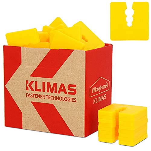 KLIMAS® Abstandshalter Kunststoff 5mm 50 Stück Distanzscheiben Set Gelb | Sockelprofile Sockelschiene Ausgleichstück Distanzstück für Universal-Dübel mit 3 Durchmesser Ø 6/8/10 mm PE Abstandhalter von Instalguru