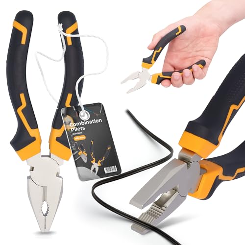 Kombinationszange Kombizange 160 mm Spitzzange Seitenschneider Kabelschneider Universalzange Cr-V Stahl Reparatur Wekzeug Gummiert Comfort-Griffen von Instalguru