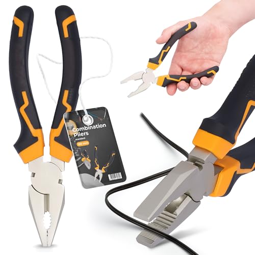 Kombinationszange Kombizange 180 mm Spitzzange Seitenschneider Kabelschneider Universalzange Cr-V Stahl Reparatur Wekzeug Gummiert Comfort-Griffen Kombinationszange Kombizange 180 mm Spitzzange Seitenschneider Kabelschneider Universalzange Cr-V Stahl Reparatur Wekzeug Gummiert Comfort-Griffen von Instalguru