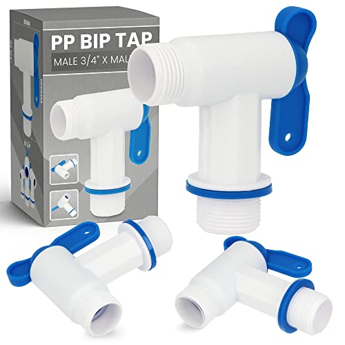 Kunststoff Wasserhahn Auslaufhahn Regentonne Kunststoffhahn Wasser Butt Tap Regenwassertonne Barrel Fässer IBC Connector Ersatz-Hahn (3/4'' AG x 3/4'' AG) von Instalguru