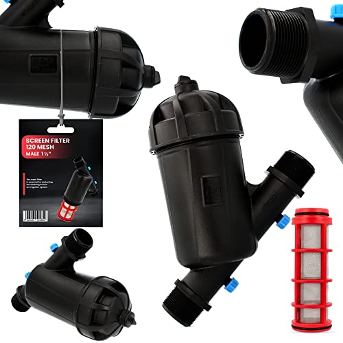 Maschenfilter Bewässerungsfilter 120 MESH 1 1/2" AG Wasserfilter Siebfilter Tropfbewässerung Garten Sprinklersystem Wasserpumpenfilter Hydrophor Verhindert Verunreinigungen verlängert Lebensdauer von Instalguru
