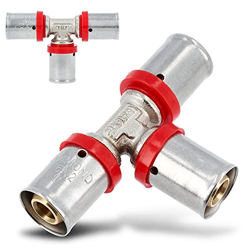 Pressfitting T-Stück PEX 16 x 16 x 16 mm U Profil für Aluverbundrohr Mehrschichtverbundrohr Verbundrohr Mit Dichtungsringe Oring | Heizungs- Sanitär- Trinkwasserinstallation | 10 Bar von Instalguru