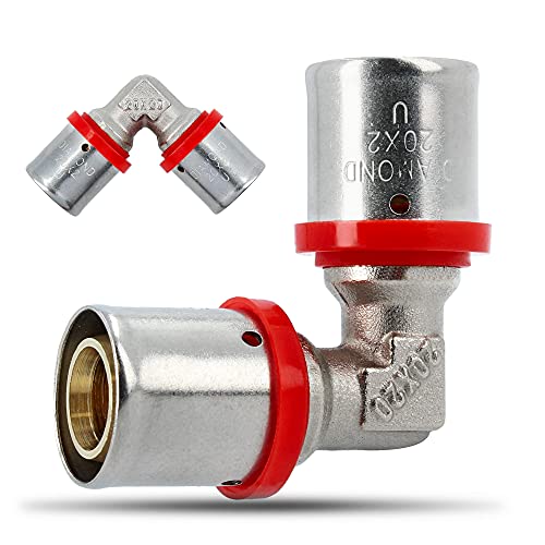 Pressfitting Winkel 90° Grad PEX Bogen 20 x 20 mm für Aluverbundrohr Verbundrohr Mit Dichtungsringe Oring | Heizungs- Sanitär- Trinkwasserinstallation | 10 Bar von Instalguru