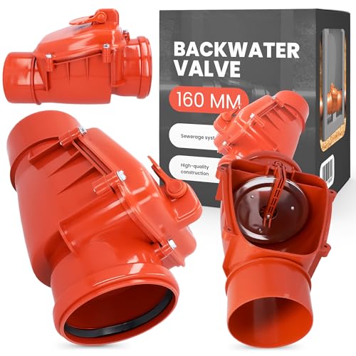 Rückstauklappe dn 160 PVC Abwasser Rückstauventil Rückstauverschluss Rückschlagklappe mit Verriegelbarer Rattenschutz für Abwasserrohr Abfluss von Instalguru