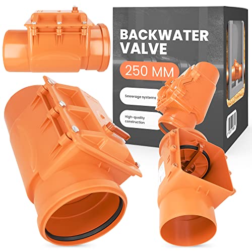 Rückstauklappe dn 250 PVC Abwasser Rückstauventil Rückstauverschluss Rückschlagklappe mit Verriegelbarer Rattenschutz für Abwasserrohr Abfluss von Instalguru
