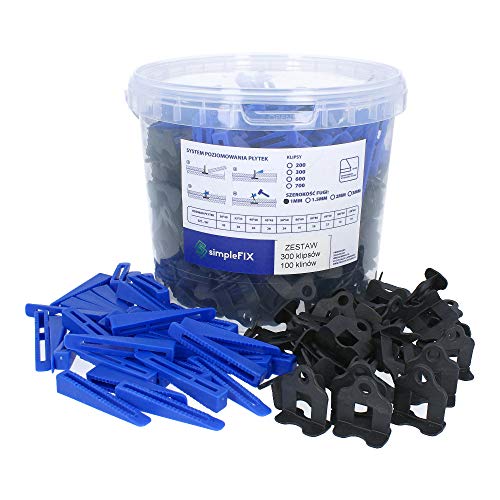 SIMPLEFIX Clips & Fliesenkeile für Nivelliersystem | Fliesen Nivelliersystem - Fliesendicke 6-15 mm | Premium-Set mit 500 Stück Clips & 100 Stück Fliesenkeile in Eimer | Fliesen Verlegehilfe SIMPLEFIX Clips & Fliesenkeile für Nivelliersystem | Fliesen Nivelliersystem - Fliesendicke 6-15 mm | Premium-Set mit 500 Stück Clips & 100 Stück Fliesenkeile in Eimer | Fliesen Verlegehilfe von Instalguru