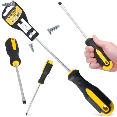Schraubendreher Schraubenzieher Flachschraubendreher SL 8x150 mm Magnetschraubendreher Stahlschraubendreher mit Flacher Klinge Universal Schlitz Professionell Präzise Chrom-Vanadium-Stahl CRV Schraubendreher Schraubenzieher Flachschraubendreher SL 8x150 mm Magnetschraubendreher Stahlschraubendreher mit Flacher Klinge Universal Schlitz Professionell Präzise Chrom-Vanadium-Stahl CRV von Instalguru