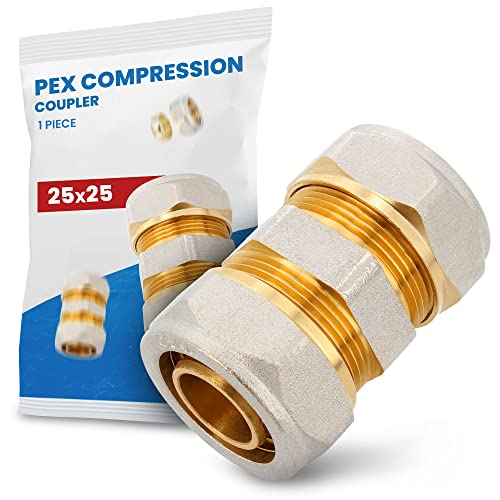 Schraubfitting Fitting Kupplung Verbundrohr Rohrverbinder PEX-AL-PEX Schraub-Kupplung Klemmverschraubungen Verschraubung Verbinder 25 x 25 mm Sanitärsystem von Instalguru