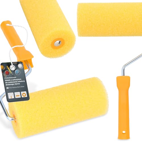 Strukturroller 18 cm Rollputz Roller Strukturwalze Ersatzwalze Walze mit Bügel Auftragswalze Putzauftrag Putzwalze Spezialwalze Rolle Schaumwalze Erbsen Getreide Feinkorn Effektrolle von Instalguru