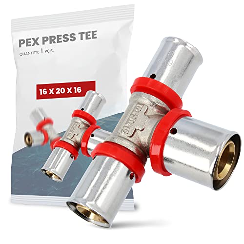 T-Stück PEX Pressfitting 16 x 20 x 16 mm mit Dichtungsringe Oring für Aluverbundrohr Mehrschichtverbundrohr Verbundrohr Heizung Sanitärsysteme Trinkwasserinstallation | Dichtheit 10 Bar von Instalguru