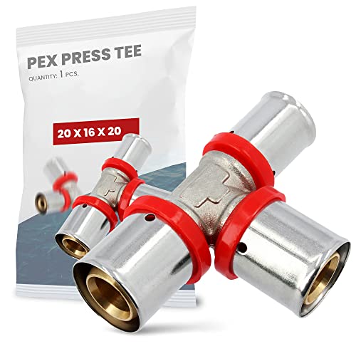T-Stück PEX Pressfitting 20 x 16 x 20 mm mit Dichtungsringe Oring für Aluverbundrohr Mehrschichtverbundrohr Verbundrohr Heizung Sanitärsysteme Trinkwasserinstallation | Dichtheit 10 Bar T-Stück PEX Pressfitting 20 x 16 x 20 mm mit Dichtungsringe Oring für Aluverbundrohr Mehrschichtverbundrohr Verbundrohr Heizung Sanitärsysteme Trinkwasserinstallation | Dichtheit 10 Bar von Instalguru
