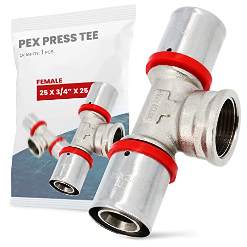 T-Stück PEX Pressfitting 25 x 3/4'' x 25 Innengewinde mit Dichtungsringe Oring für Aluverbundrohr Mehrschichtverbundrohr Verbundrohr Heizung Sanitärsysteme Trinkwasserinstallation | Dichtheit 10 Bar von Instalguru