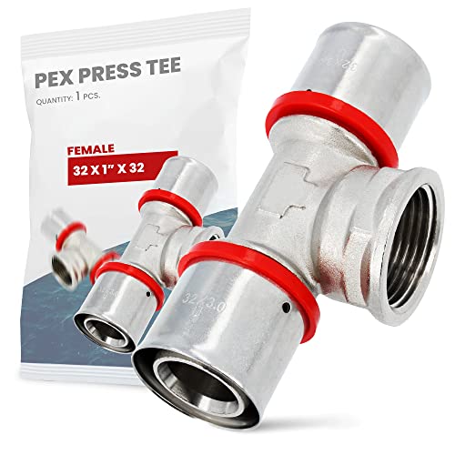 T-Stück PEX Pressfitting 32 x 1'' x 32 Innengewinde mit Dichtungsringe Oring für Aluverbundrohr Mehrschichtverbundrohr Verbundrohr Heizung Sanitärsysteme Trinkwasserinstallation | Dichtheit 10 Bar von Instalguru