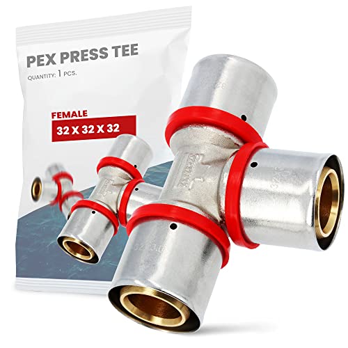 T-Stück PEX Pressfitting 32 x 32 x 32 mm mit Dichtungsringe Oring für Aluverbundrohr Mehrschichtverbundrohr Verbundrohr Heizung Sanitärsysteme Trinkwasserinstallation | Dichtheit 10 Bar von Instalguru