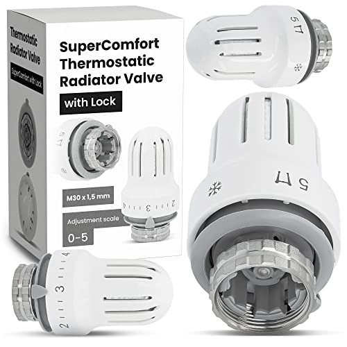 Thermostatisches Heizkörperventil Kopf Ersatz TRV Comfort M30 x 1,5 Heizungssysteme Komfortable Temperaturregelung Heizkörper Thermostatkopf von Instalguru