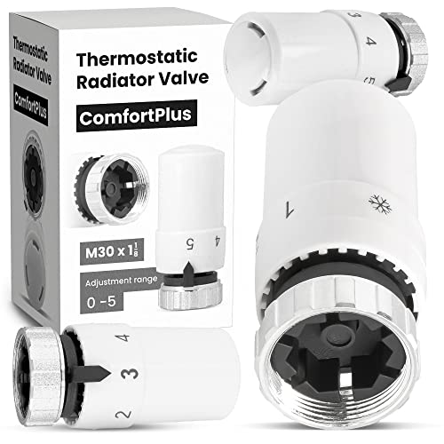 Thermostatisches Heizkörperventil Kopf Ersatz TRV ComfortPlus M30 x 1,5 Heizungssysteme Komfortable Temperaturregelung Heizkörper Thermostatkopf von Instalguru